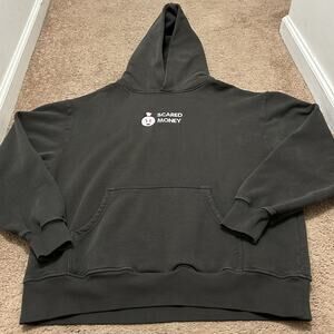 Shaka Wear Heavyweight Hoodie Scared Money Embroidered Size Large Cotton